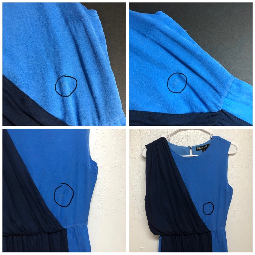Elizabeth and James Silk Colorblock Draped Dress - Picture 7 of 8